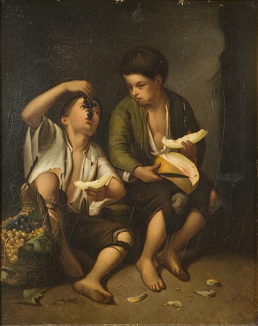 Niños comiendo melón y uvas, de Bartolomé Esteban Murillo (entre 1645 y 1650)